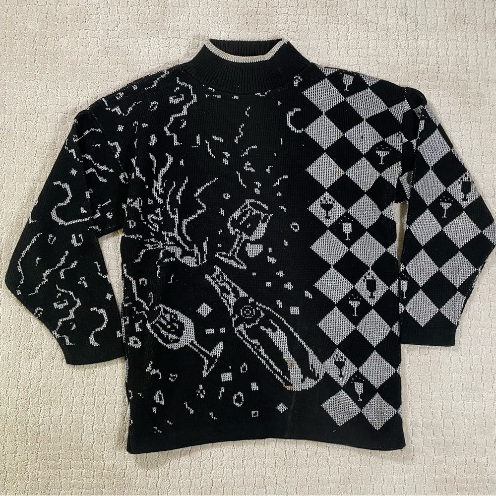 Justin Allen Woman’s 80’s Vintage Ugly New Years Sweater Lg